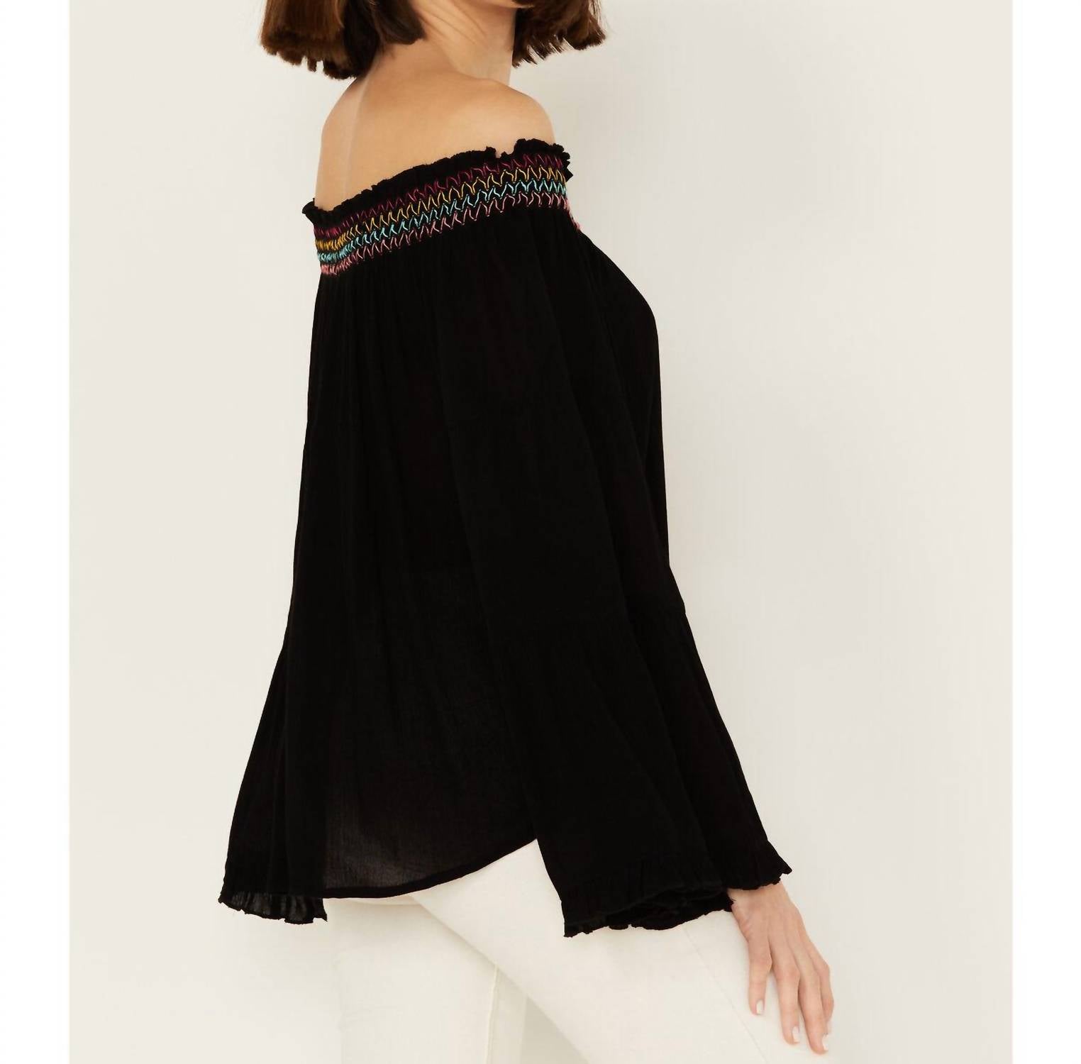 Panhandle - Off The Shoulder Smocked Top