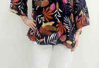 Pure Essence - Hi-low Hem Bell Sleeve V-neck Top