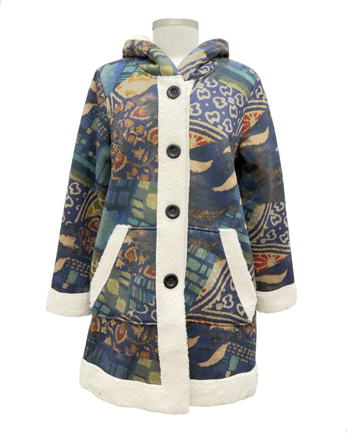 Shana Apparel - Patchwork Print Pocket Jacket