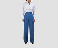 Elif Pamir Double Pleated Trouser Pants in blue - women's pants