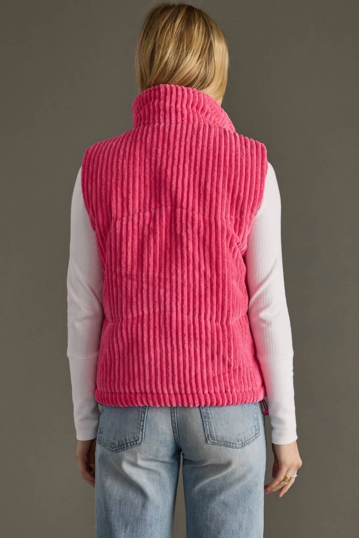 Panache - Corduroy Puffer Vest - Plus
