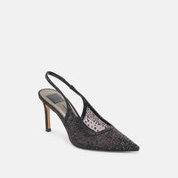 Dolce Vita Women's Kaye Crystal Heels in black mesh - women's heels - alternate view