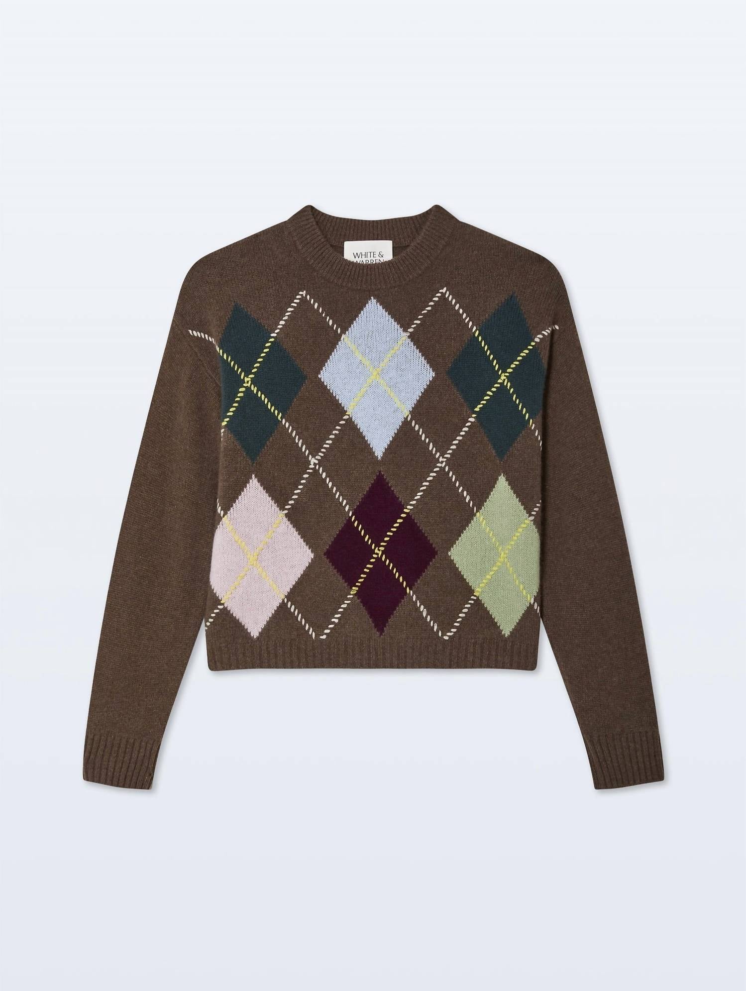 White + Warren - Cashmere Argyle Sweater