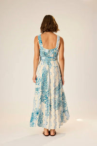 natalie martin Jasmine Maxi Dress in coral wave - women's dress - detail view