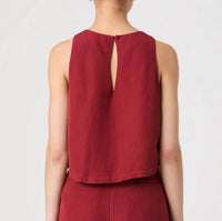 FRENCH CONNECTION Birdie Linen Shell Top in brick red 1 - women's shirt - alternate view