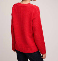 Gentle Fawn Tilda V Neck Sweater in red - women's sweater - detail view