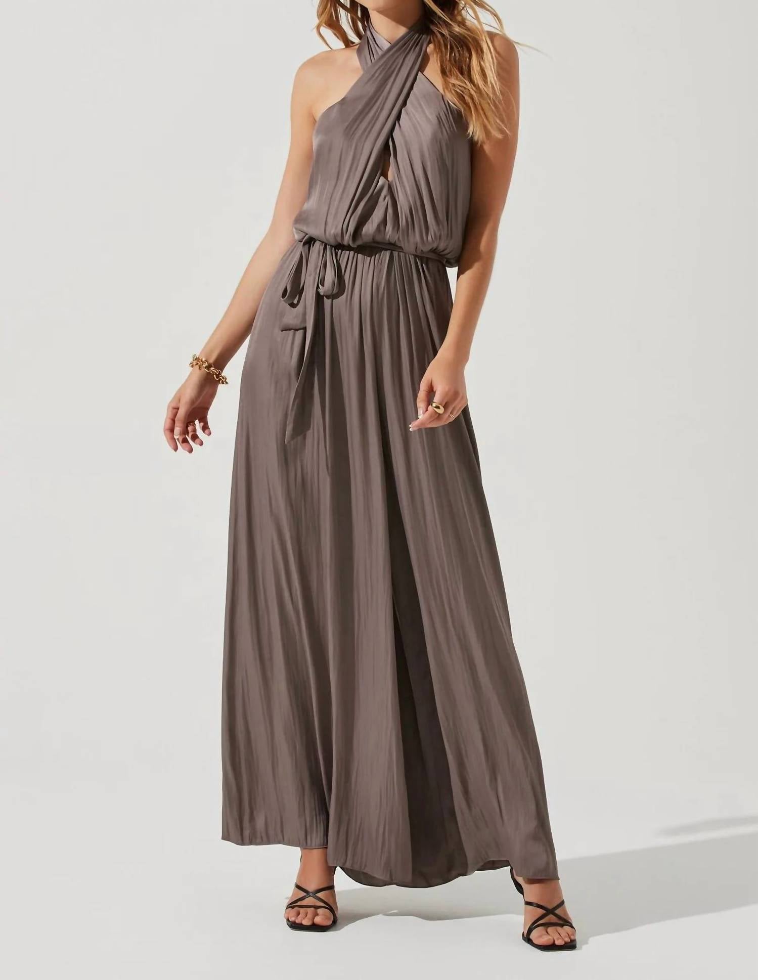 Astr - Cheryl Halter Wide Leg Jumpsuit