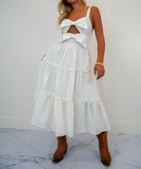 So Me - Cut Out Bow Tiered Dress