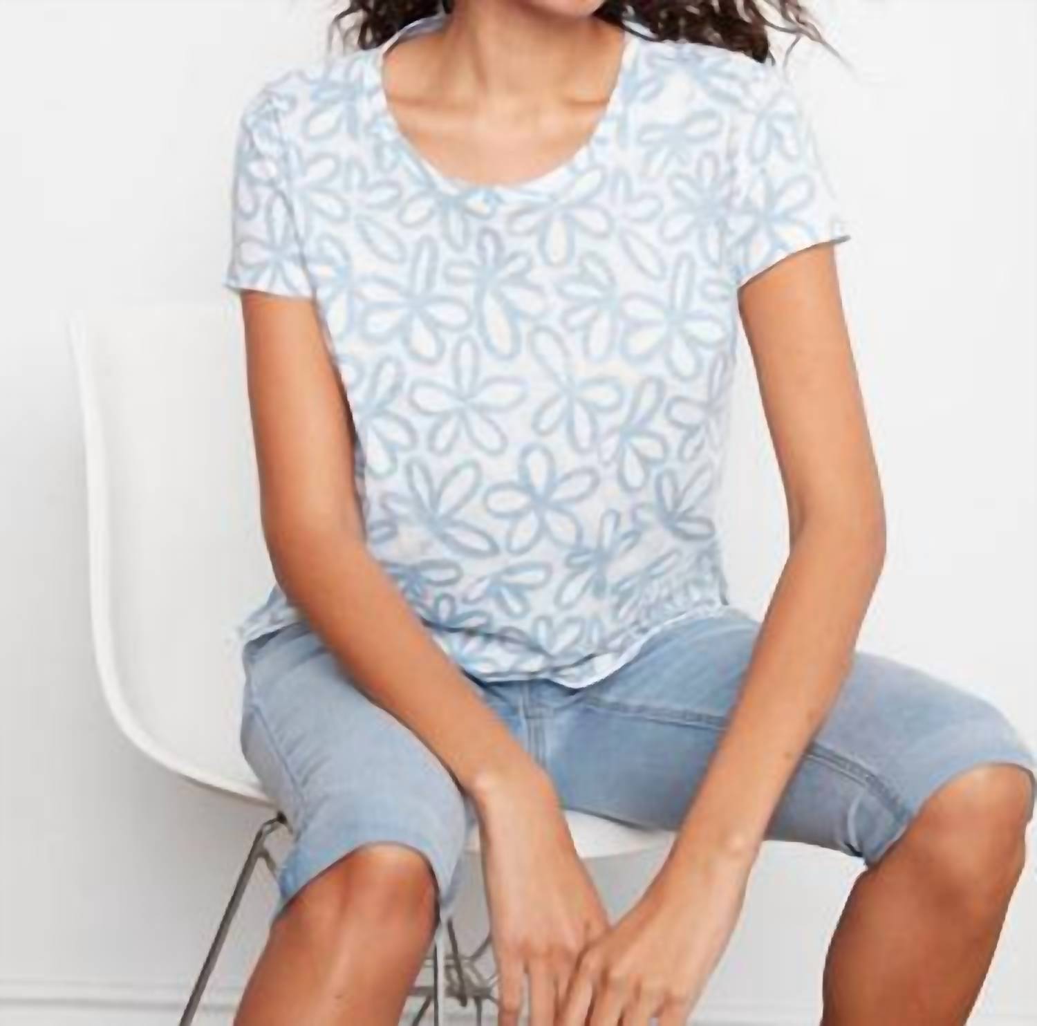 CHARLIE B Printed Organic Cotton T-shirt in brielle - women's t-shirt - view 4