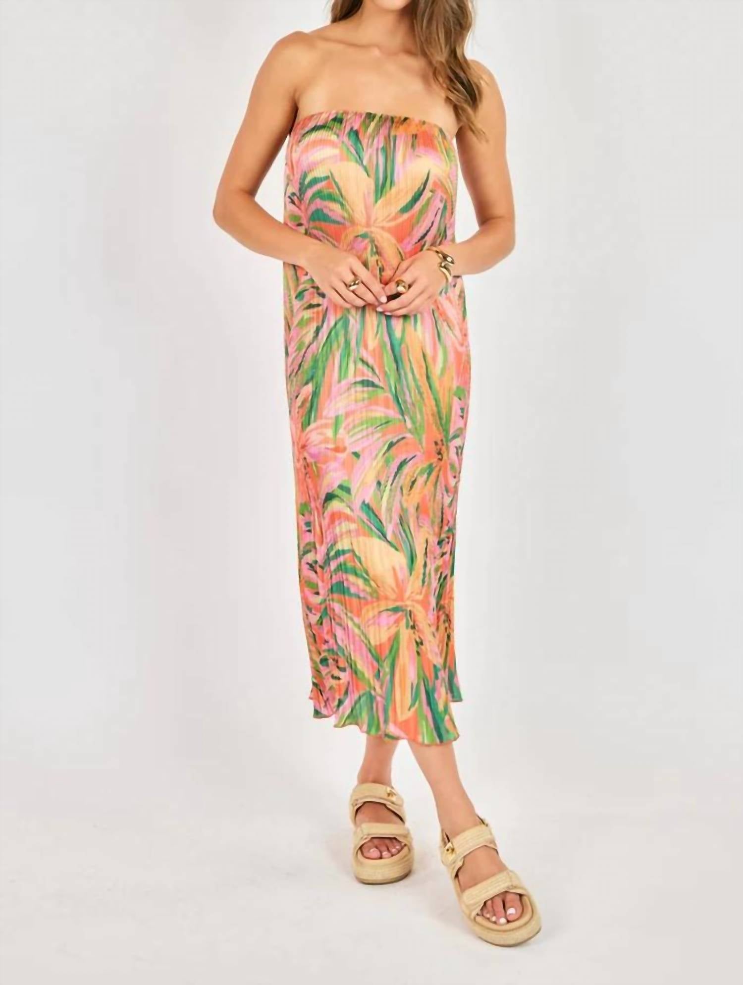 Sadie & Sage - Sunset Ridge Plisse Midi Dress