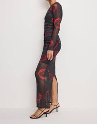 Good American - Mesh Ruched Maxi Dress