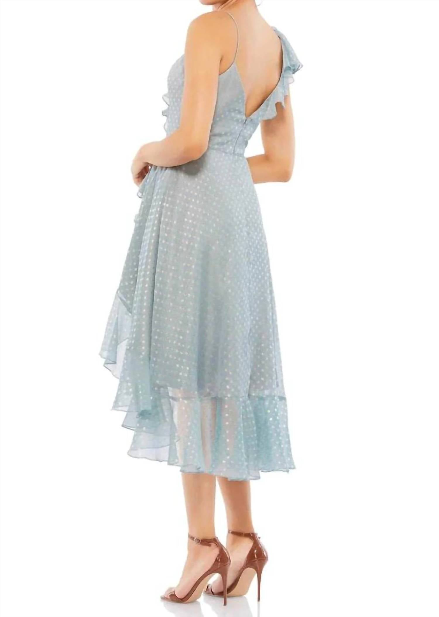 Mac Duggal - Ruffle Faux Wrap Midi Dress