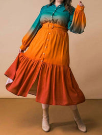 Flying Tomato - Printed Woven Midi Dress