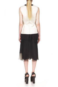 Marina Moscone - Waisted Gilet Zip Top