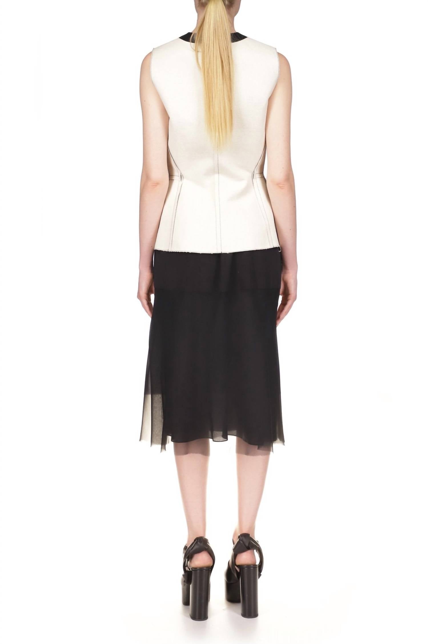 Marina Moscone - Waisted Gilet Zip Top