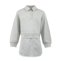 Lola + The Boys Polo Sparkle Preppy Set in grey - women's skirt - detail view