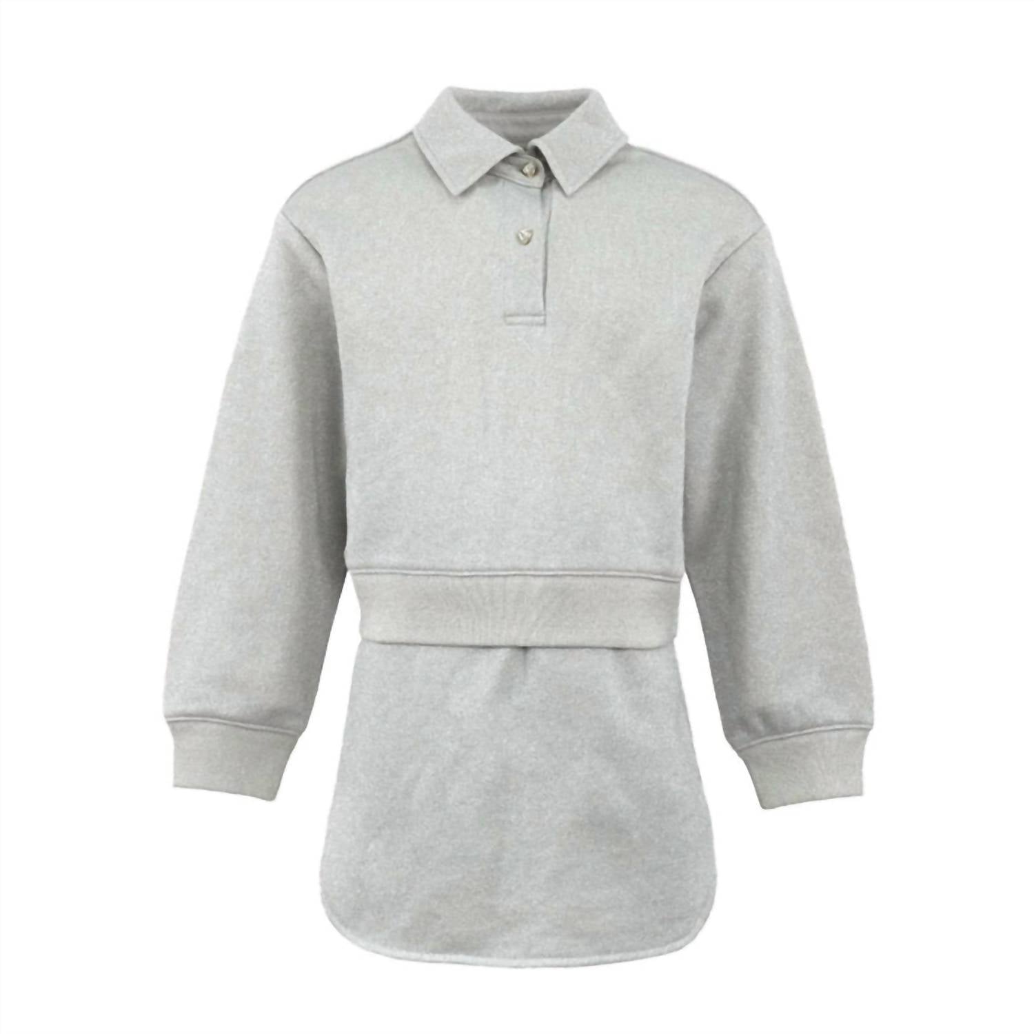 Lola + The Boys Polo Sparkle Preppy Set in grey - women's skirt - detail view