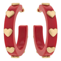 Canvas Style - Women's Hoop Heart Earrings