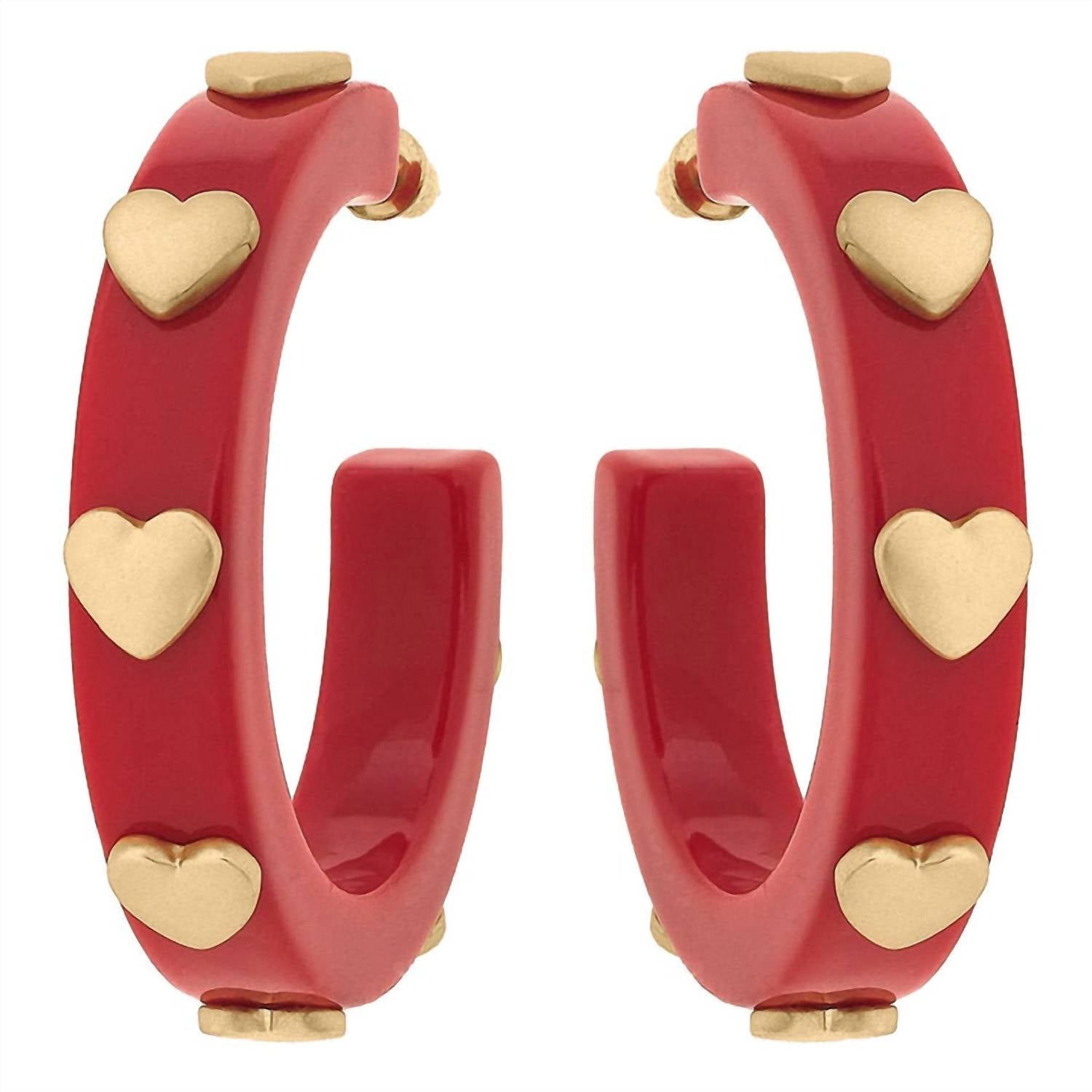 Canvas Style - Women's Hoop Heart Earrings