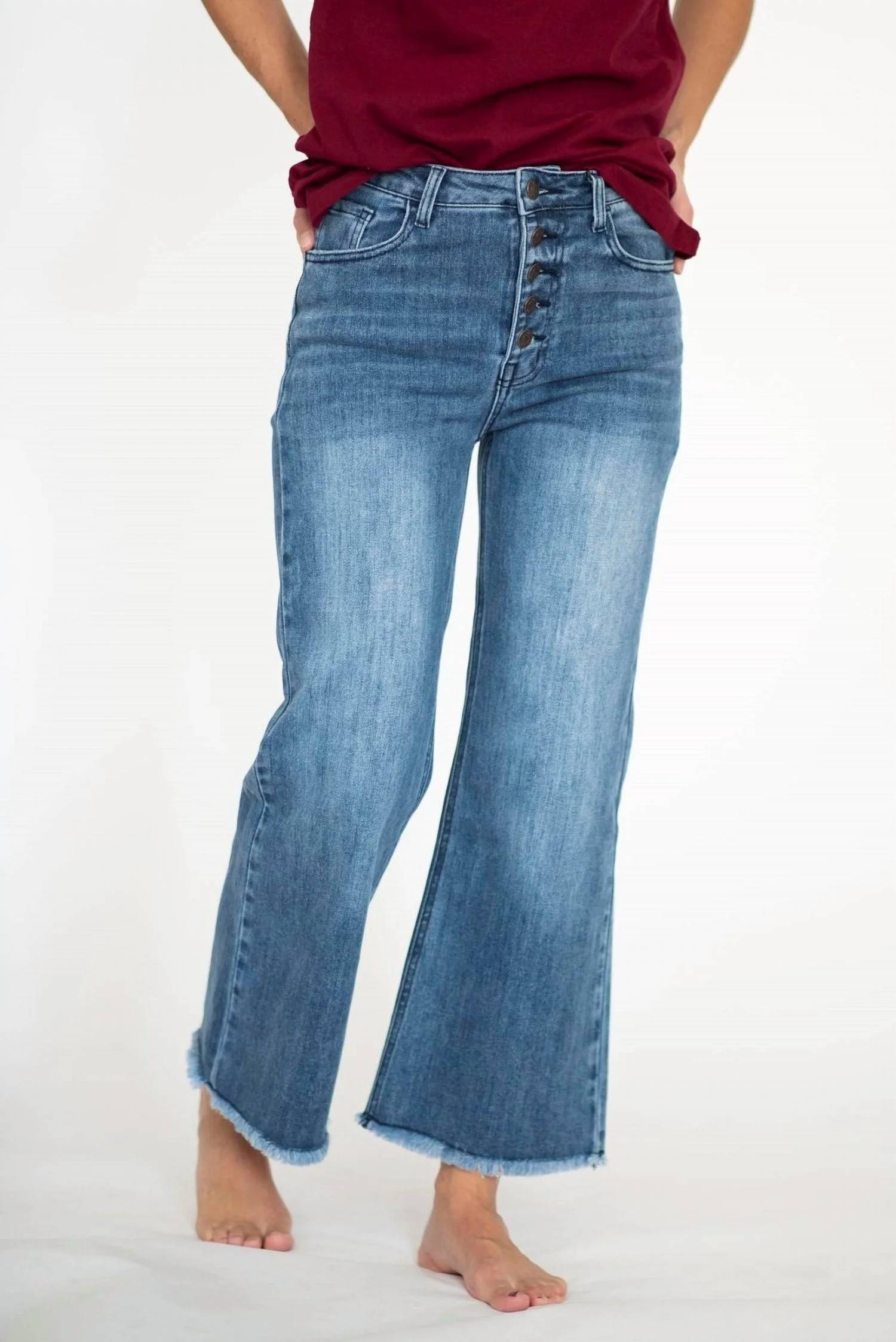 Tea N Rose - Women's Rhea High Rise Cropped Jeans