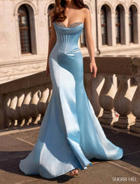 Sherri Hill - Strapless Satin Corset Mermaid Gown