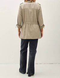 Be Cool - Cinched Waist Cargo Utility Jacket - Plus