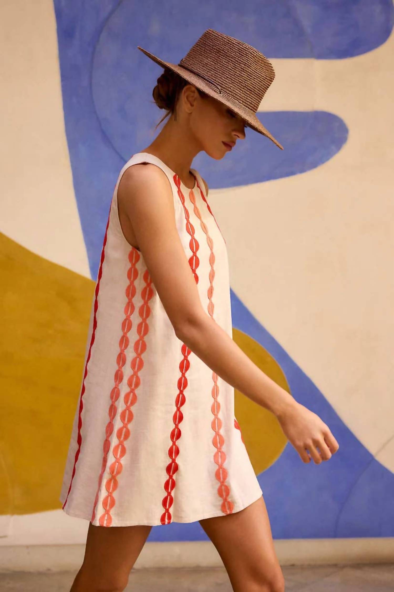 Anna-Kaci - Mallory Citrus Link Shift Dress
