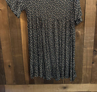 CHRIS & CAROL Ditsy Floral Print Mini Dress With Ruffle Sleeve in black - women's dress - alternate view