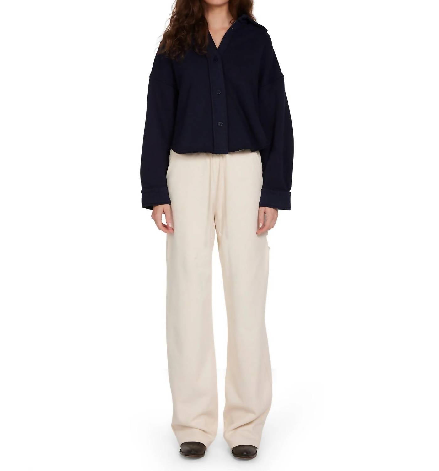 Les Tien - Oversized Crop Button Up Jacket