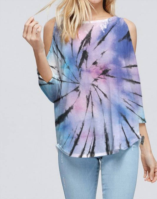 Phil Love - Starburst Cold Shoulder Tie Dye Top