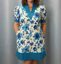 entro Floral Dress in blue 1 - women's dress