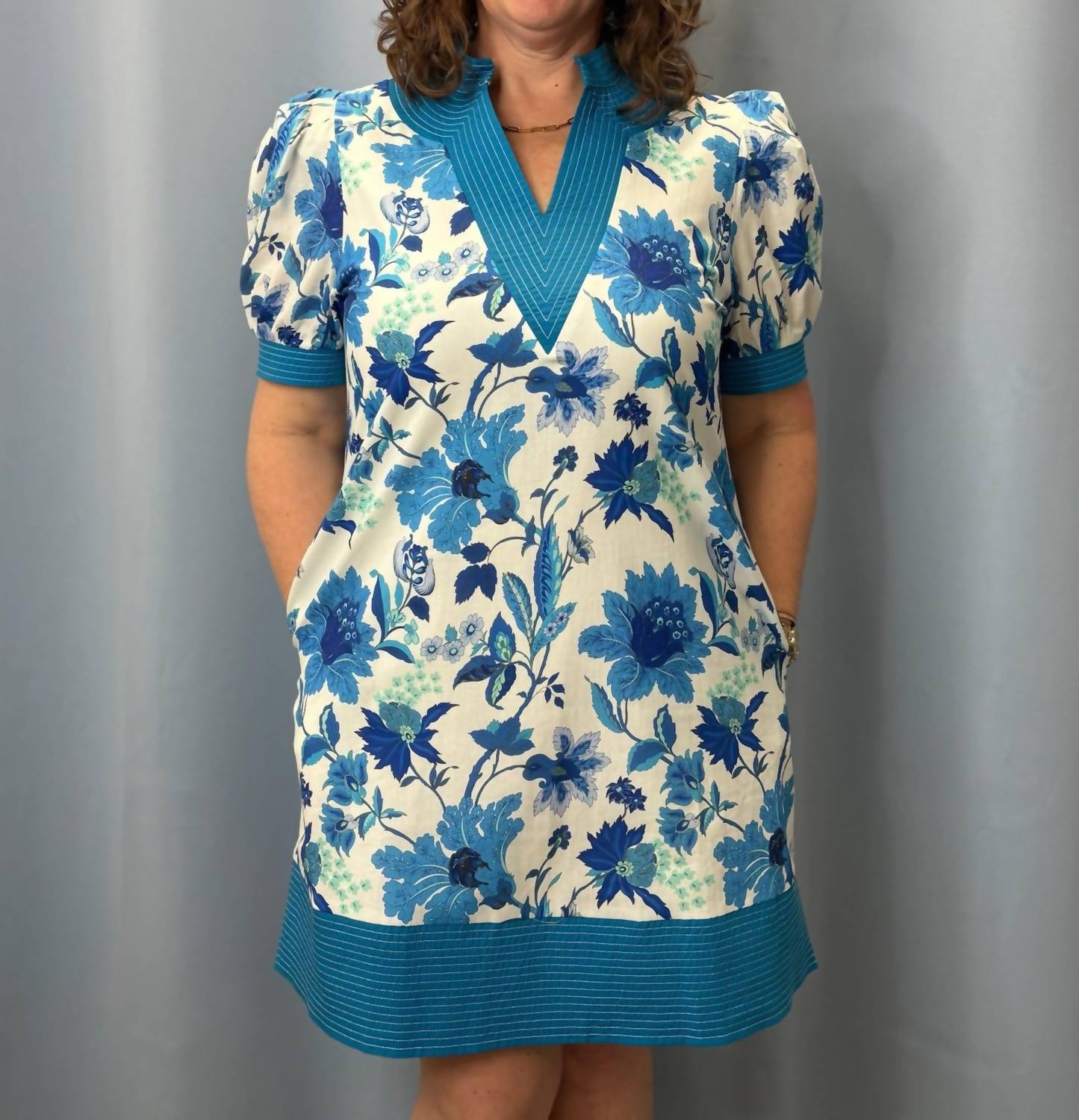 entro Floral Dress in blue 1 - women's dress