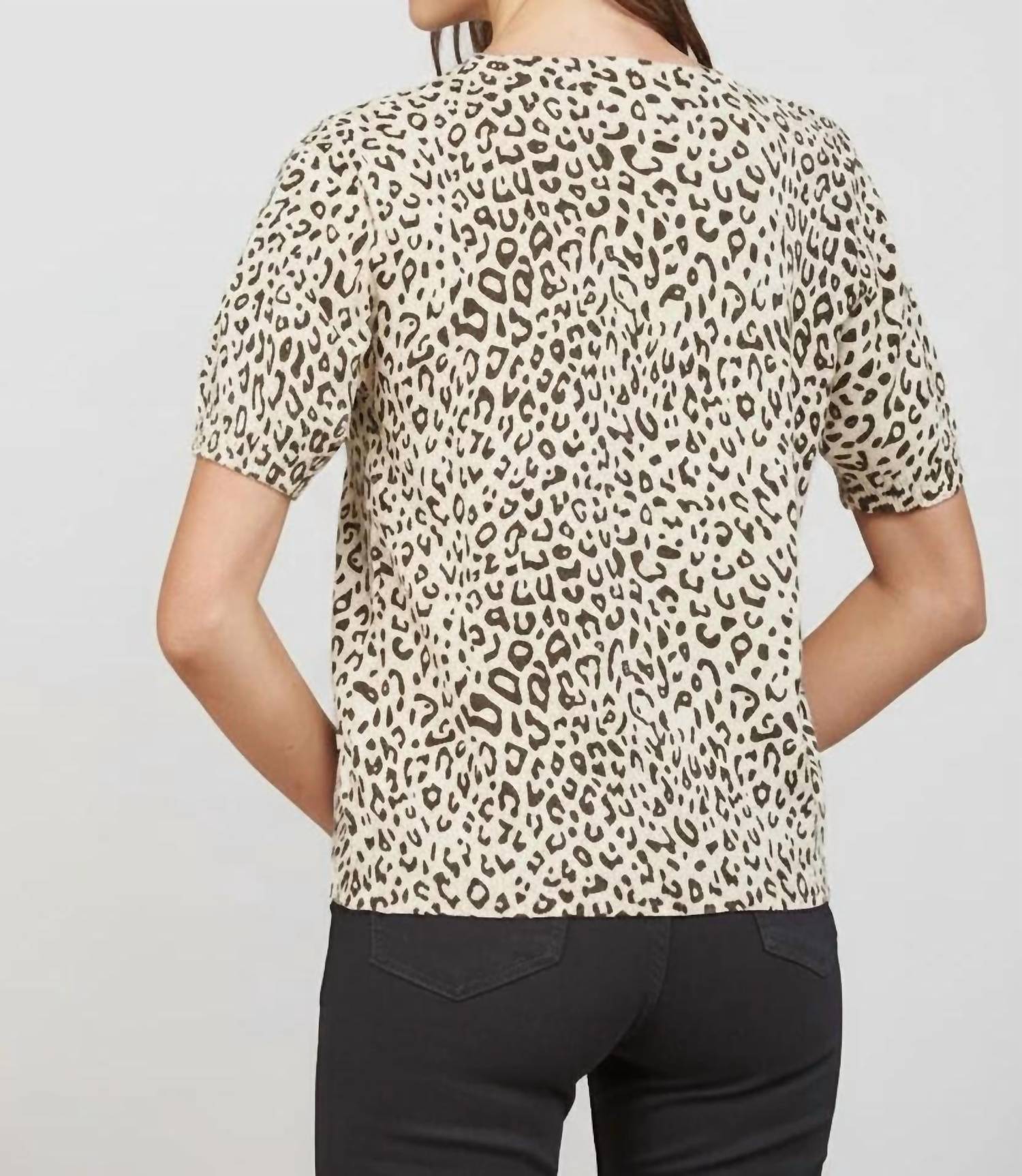 Fate - Izzy Short Sleeve Animal Print Sweater