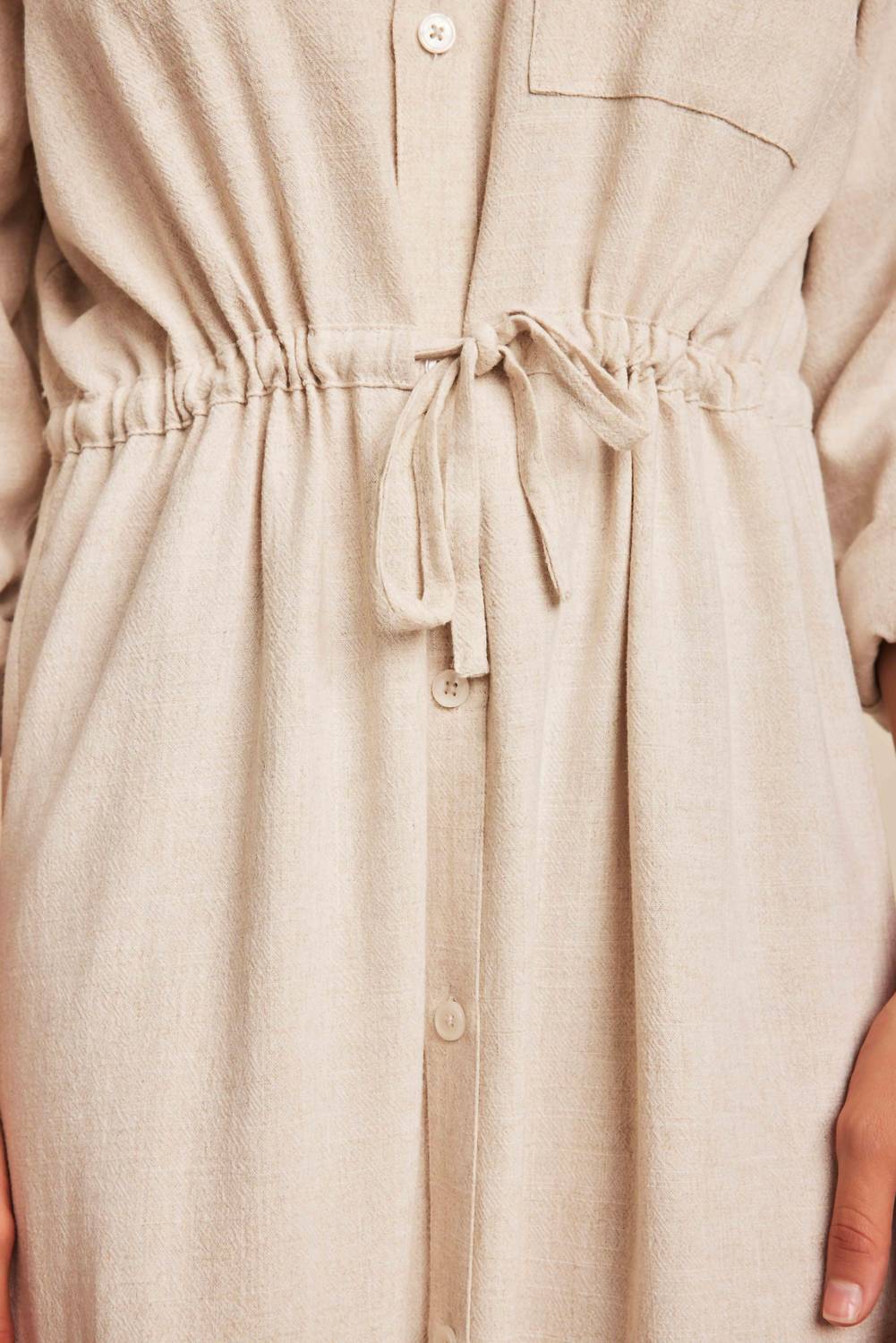 Barefoot Dreams - Linen Blend Cinched Shirtdress
