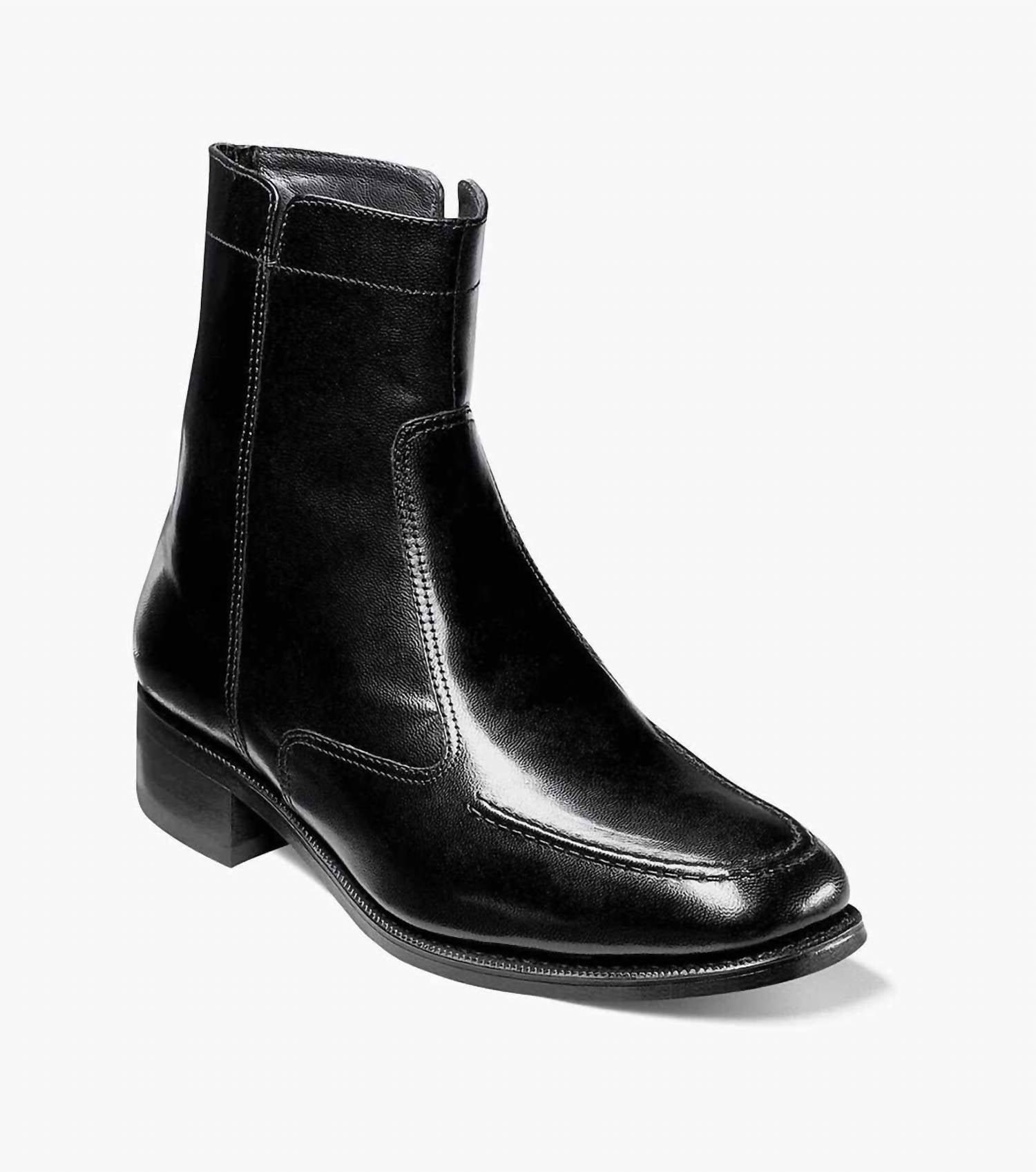 Florsheim Men's Essex Moc Toe Zipper Boot in black - men's boots