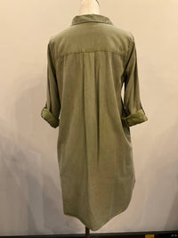 Mododoc - Women's Roll-up Long Sleeve Shirt Dress