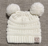 C.C Beanie - Baby Double Fur Pom Beanie