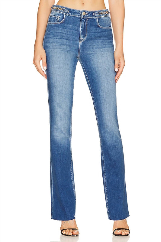 L'Agence - RUTH HIGH RISE STRAIGHT GOLD CHAIN JEAN