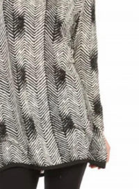 Papillon - Chevron Print Textured Oversize Tunic