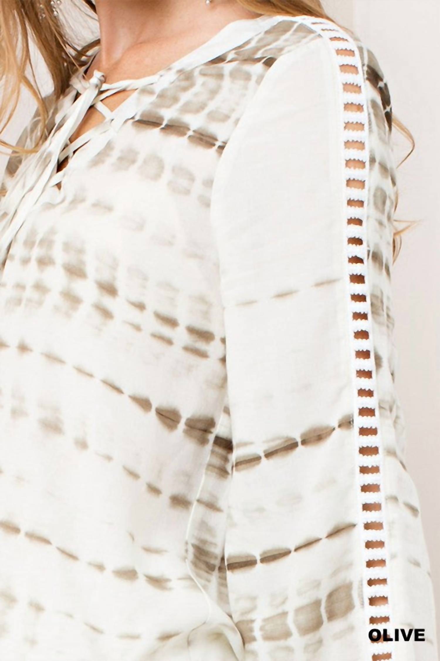 Kori - Tie Dye Lace Up Top
