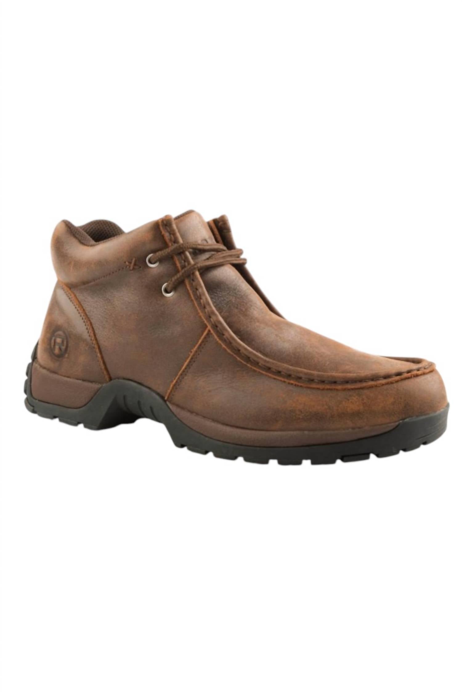 ROPER Men's Stirrup Leather Chukka Shoe in brown - men's boots