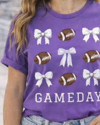 Ali Dee Wholesale - Footballs And Bows Game Day Tee