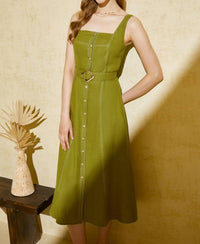 G.D.S. - Emily Linen Slip Midi Dress