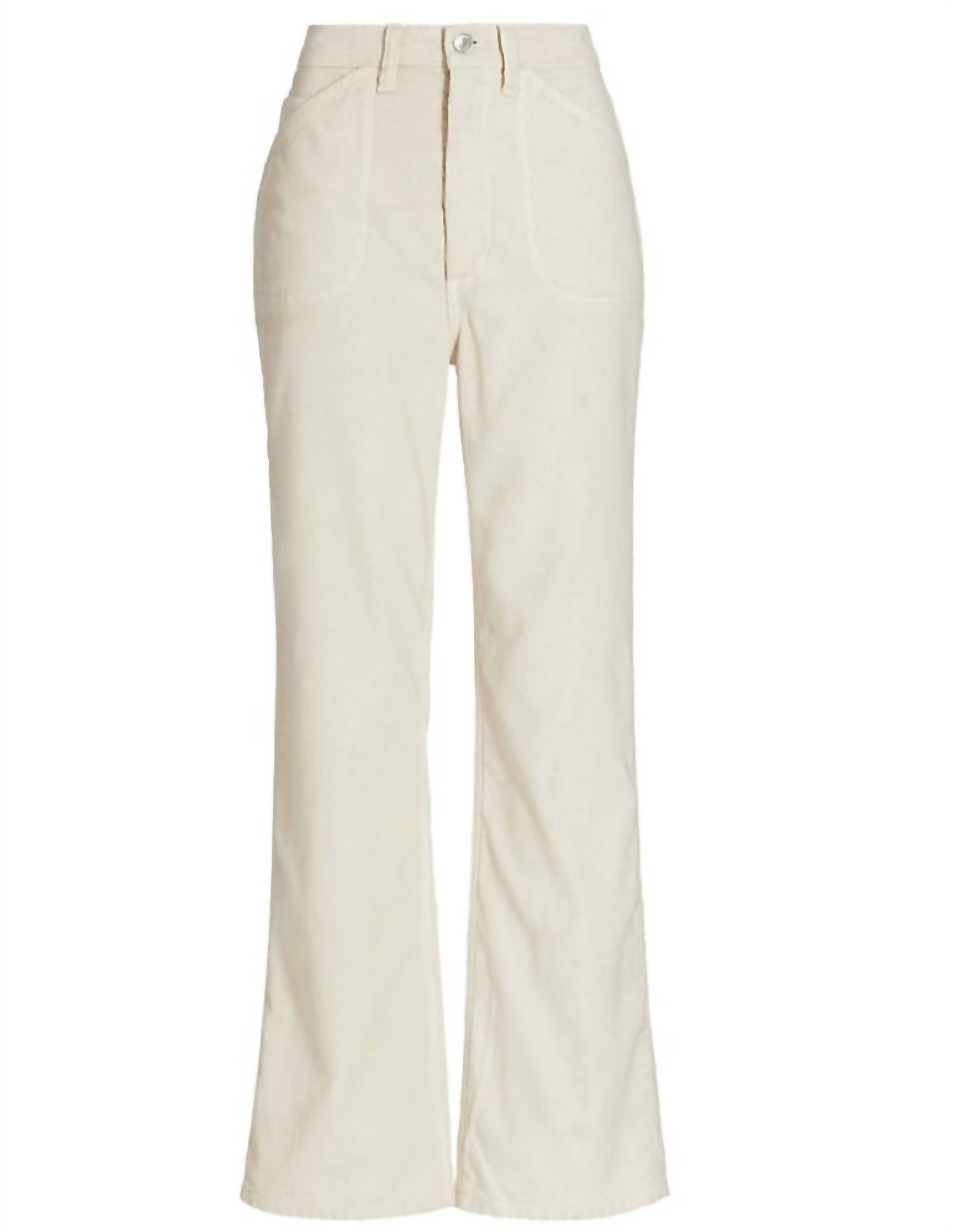 Women 70s Pocket Loose Flare Pants Corduroy