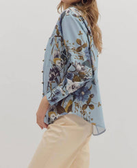 Entro - Floral Button Down Blouse