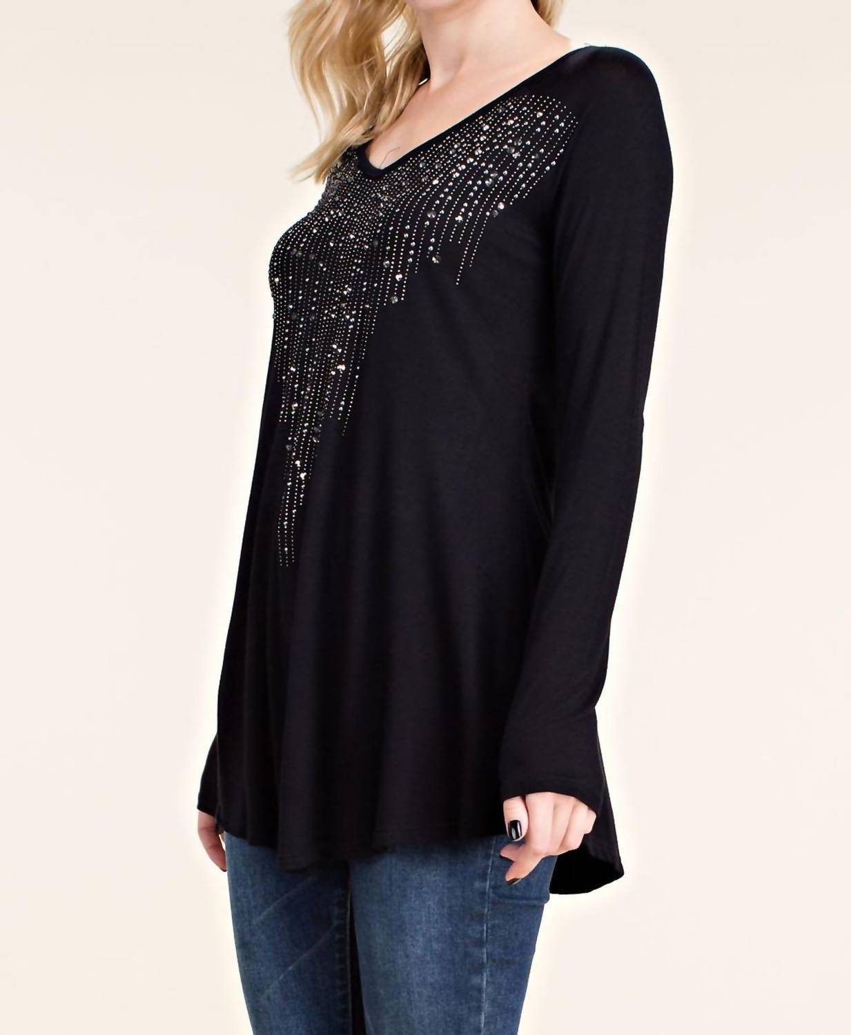 Vocal Apparel - Stone Accents Long Sleeve Top
