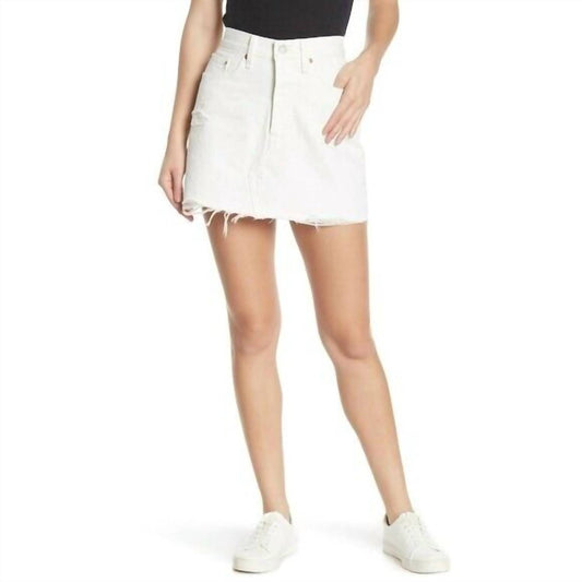 Levi'S - Distressed Raw Hem Cotton Mini Skirt