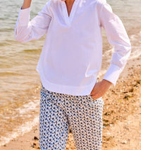 SARA CAMPBELL Jacqueline V-neck Top in white - women's long sleeve top - view 7