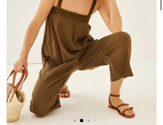 Something Navy - Tie Shoulder Wide Leg Jumpsuit