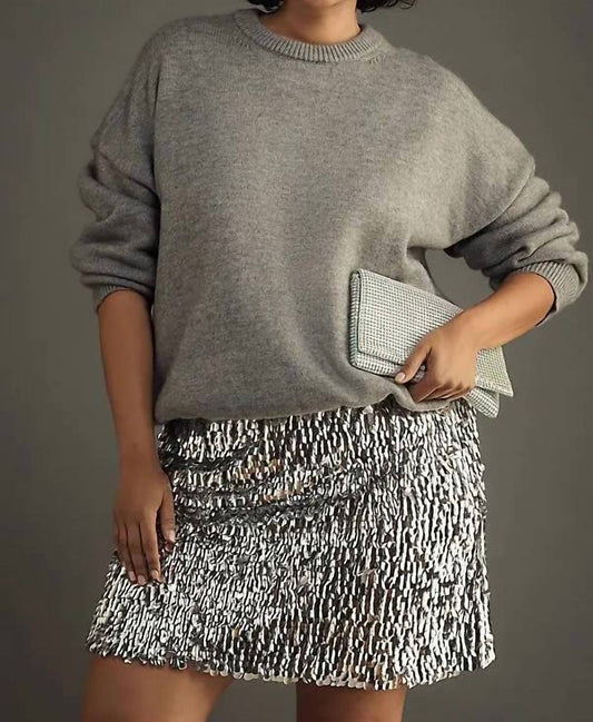 Mare Mare - Long-sleeve Knit Sequin Mini Dress